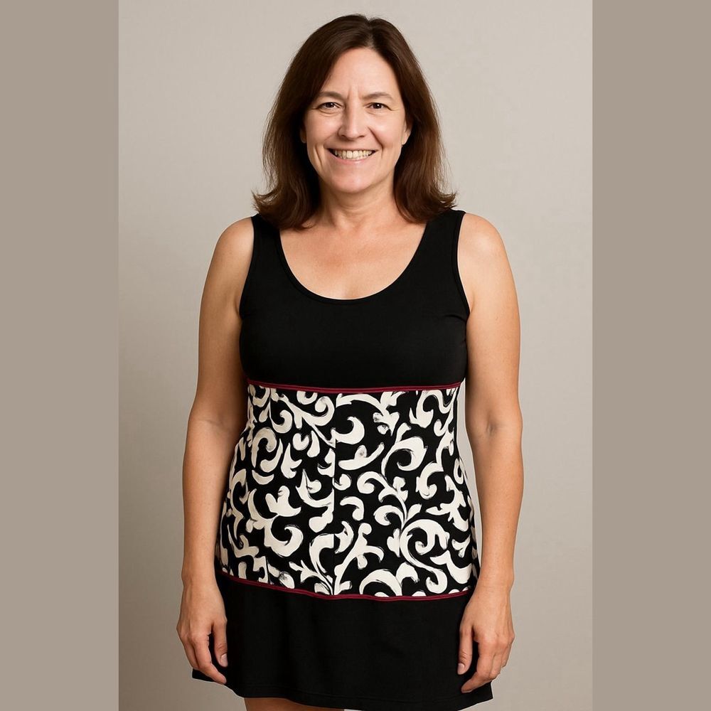 En Focus Studio Dress Women Size 14 Black White